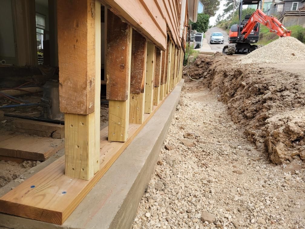 close up of foundation repair