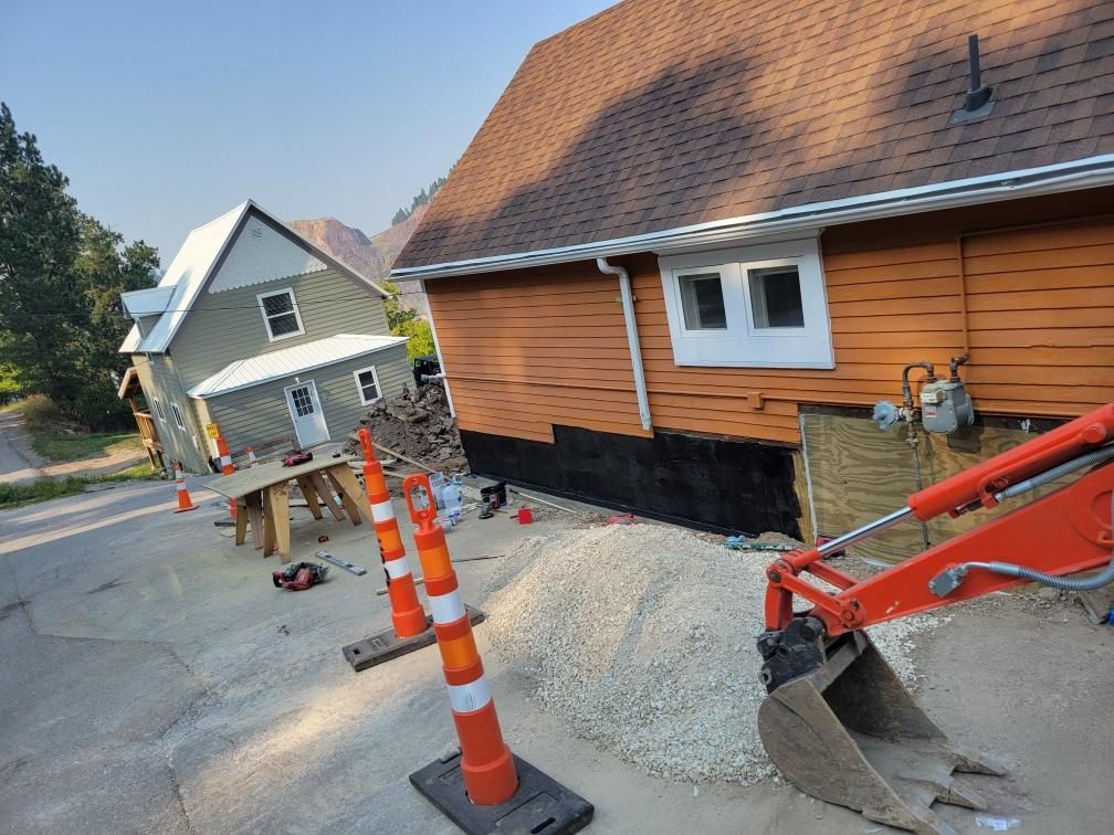 foundation repair in progress