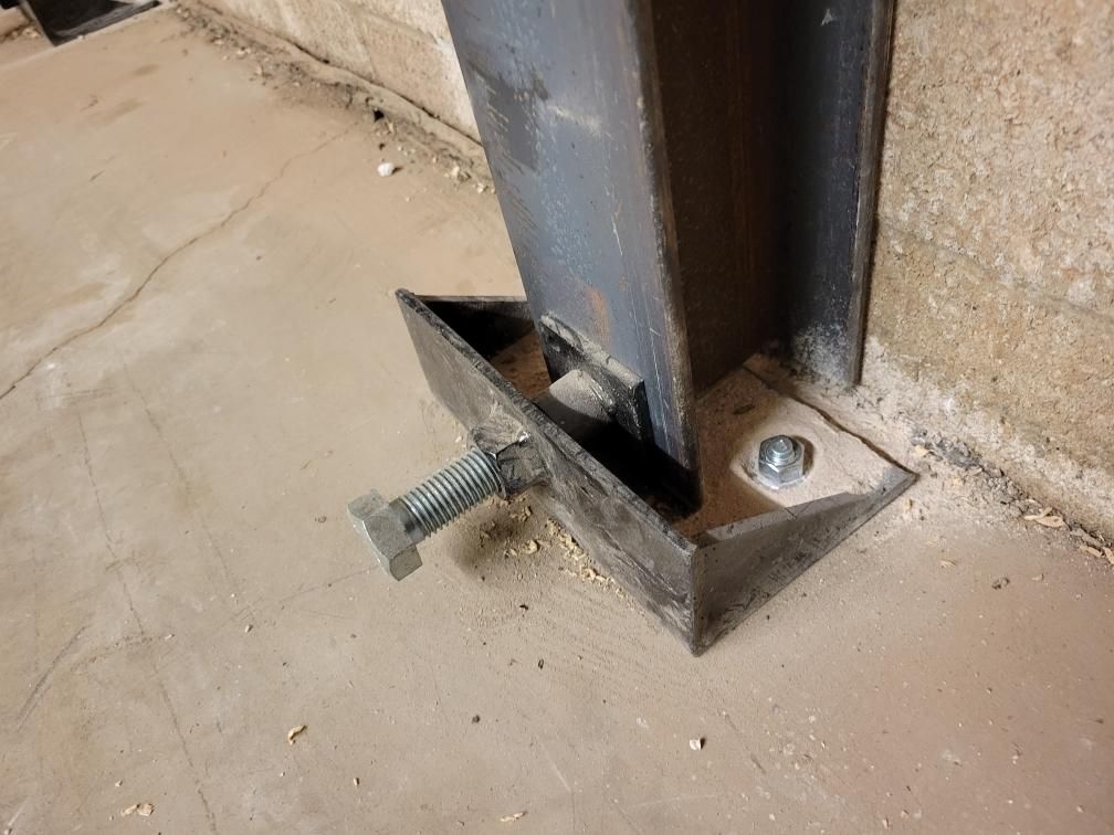 Close up of installed I-beam straps