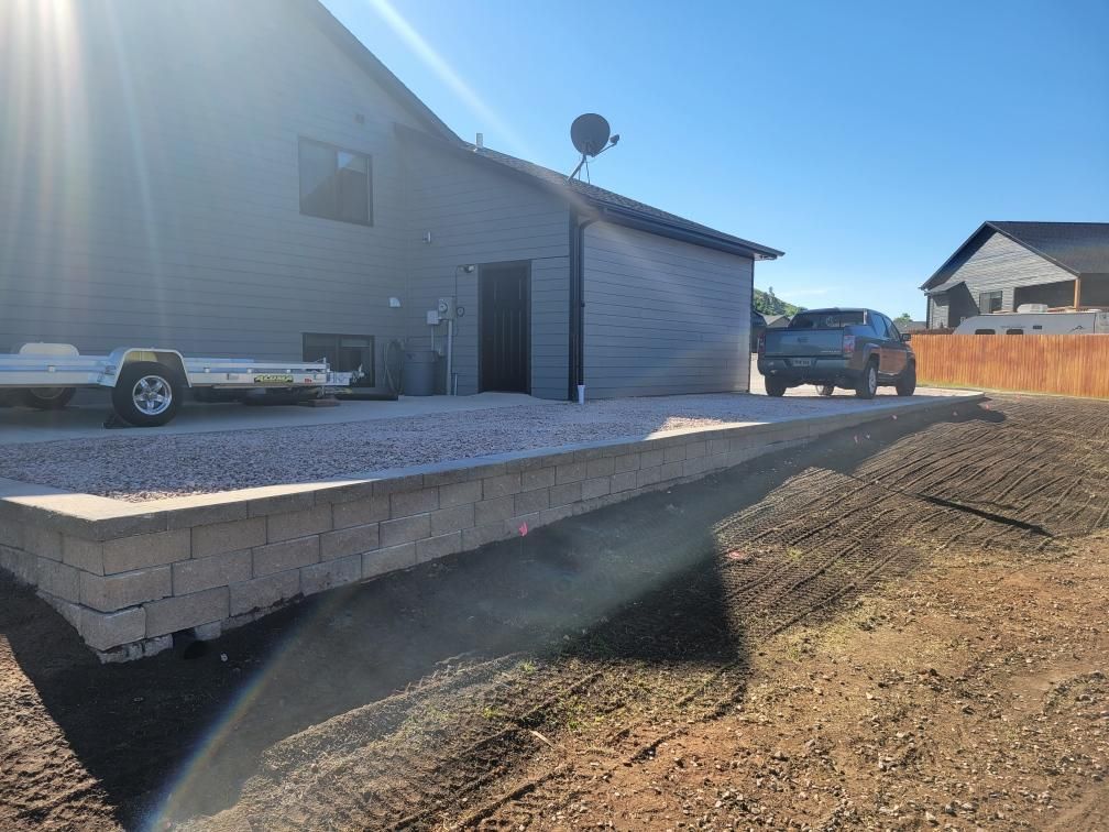 Added retaining wall to park the RV camper