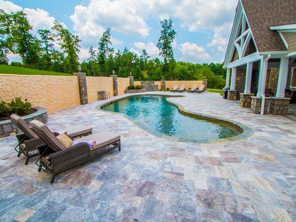 patio and pool house