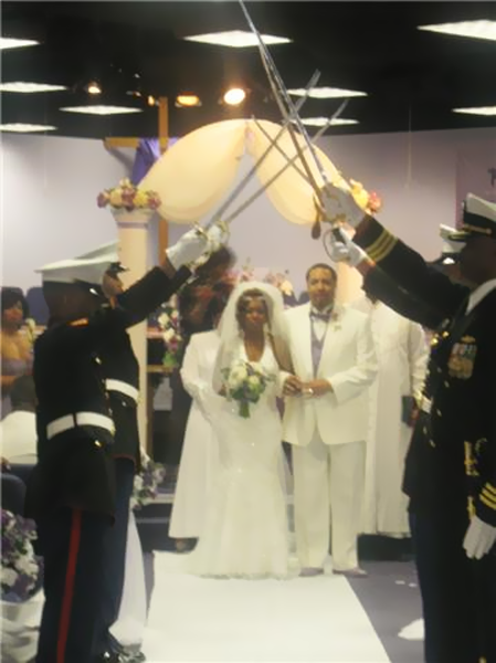 Zenobia and Charles with Marines