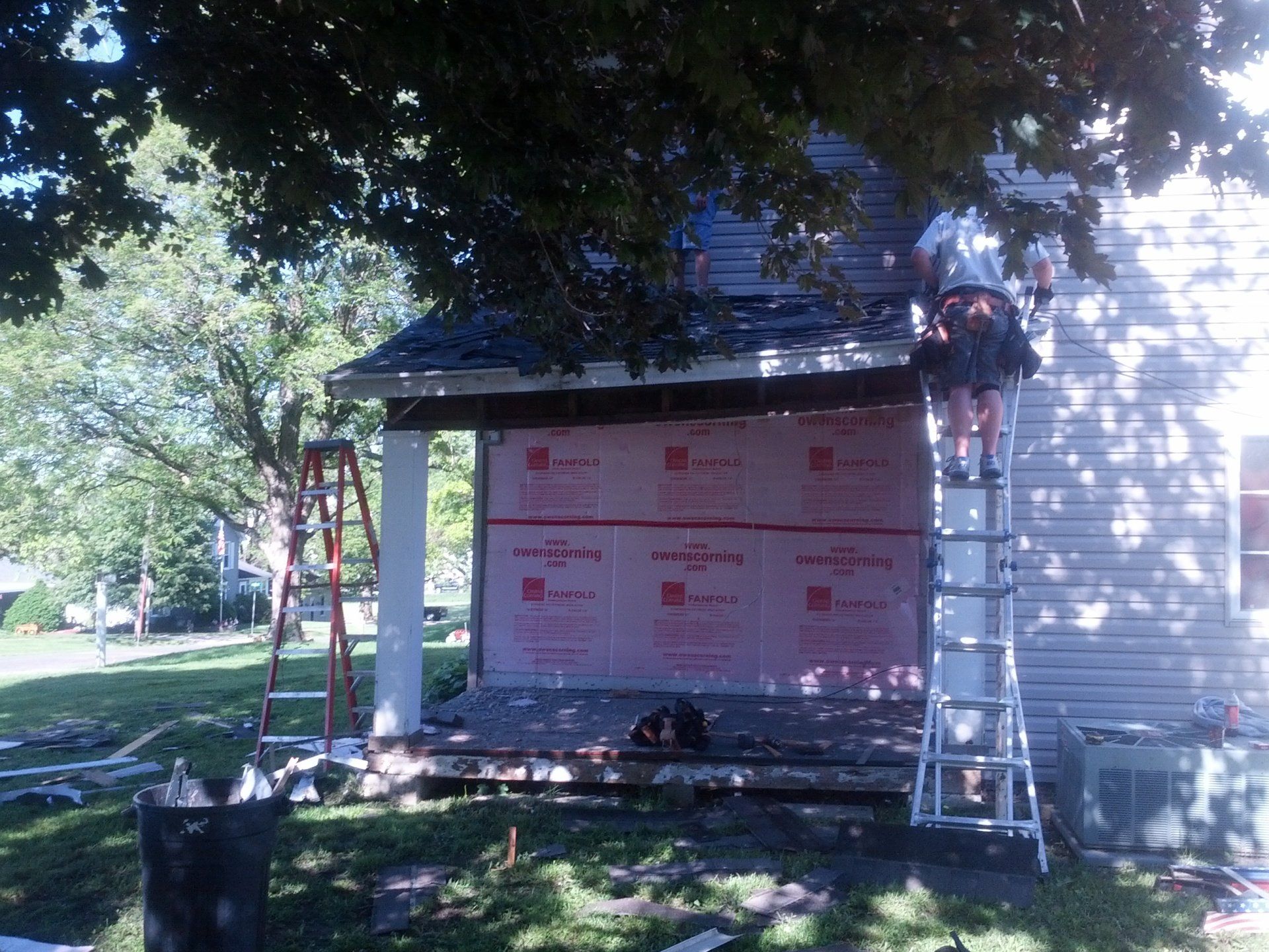 New siding installation