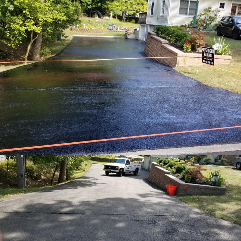 A truck is parked on the side of a road