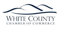 White County Chamber of Commerce logo featuring stylized mountain shapes above the words 'White County Chamber of Commerce'.