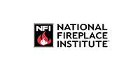 National Fireplace Institute logo with black text and red flame icon on a white background