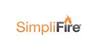 SimpliFire logo in orange and gray with a small flame icon over the “i”