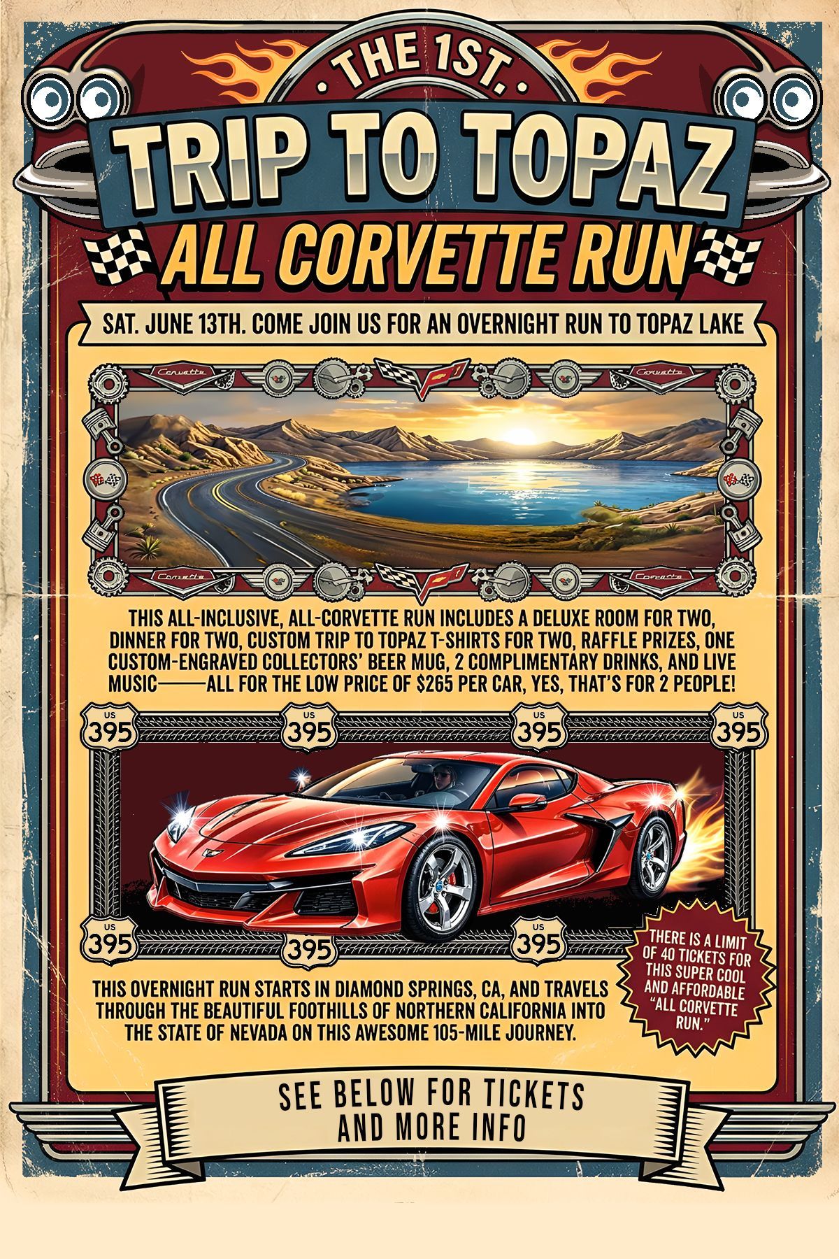 Trip to Topaz - All Corvette Run Flyer