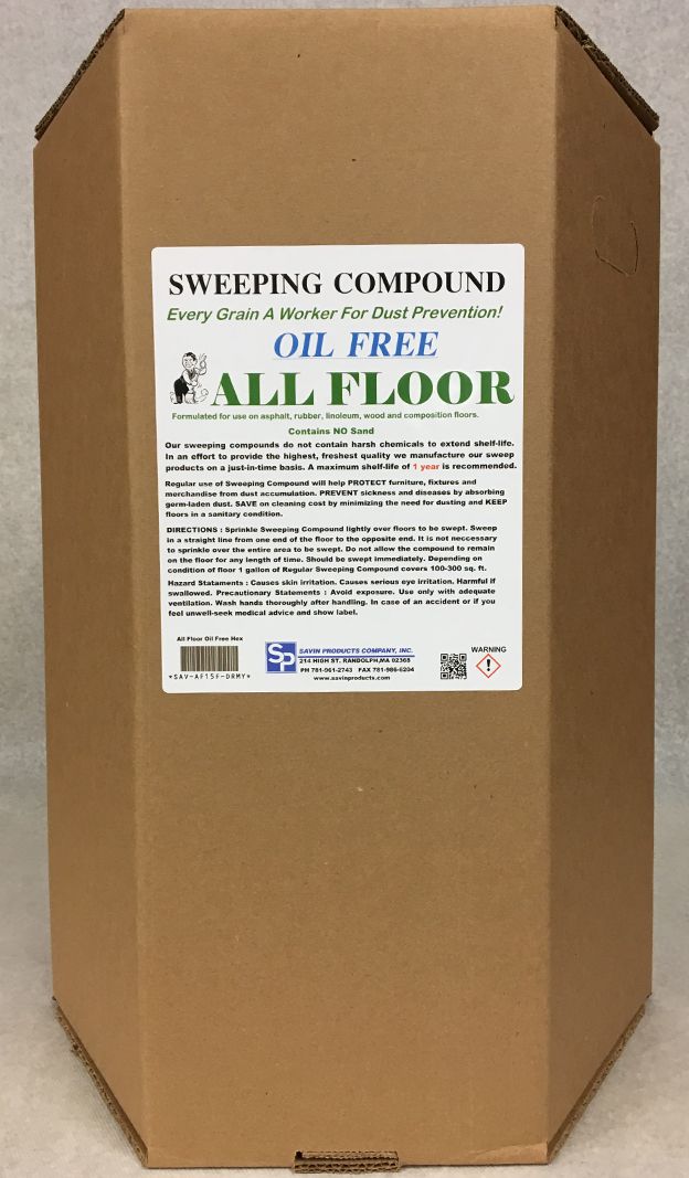 Oil free sweeping compound