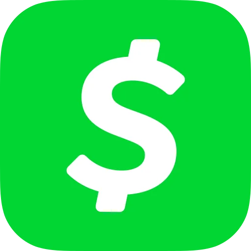 Cash App logo: white dollar sign on a green square background.