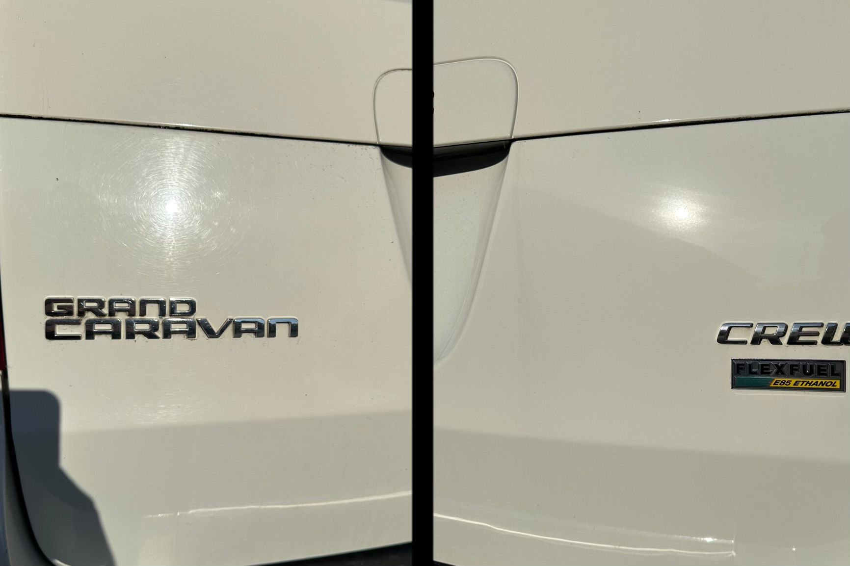 White van's rear with 