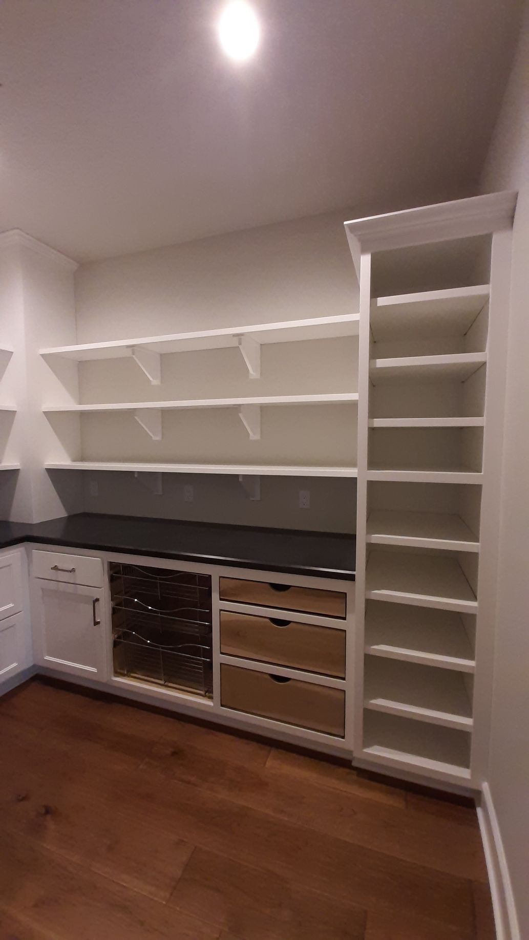 White open shelves
