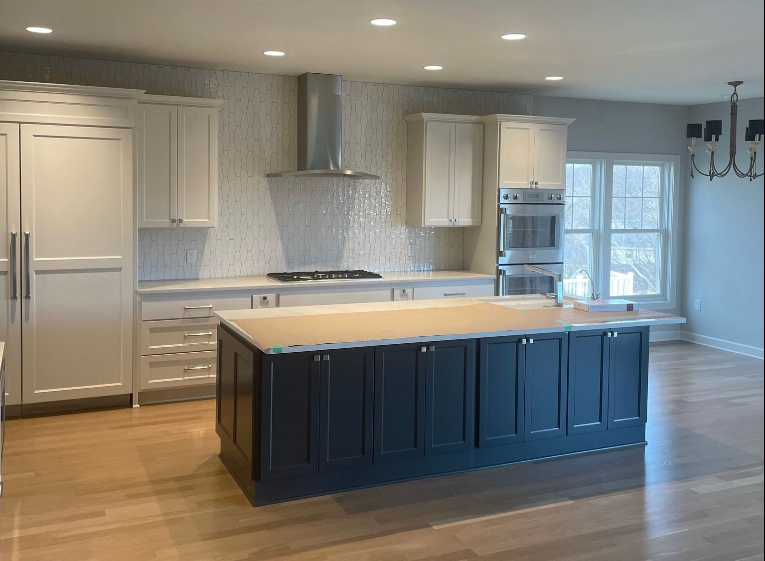 Newly-built kitchen cabinets