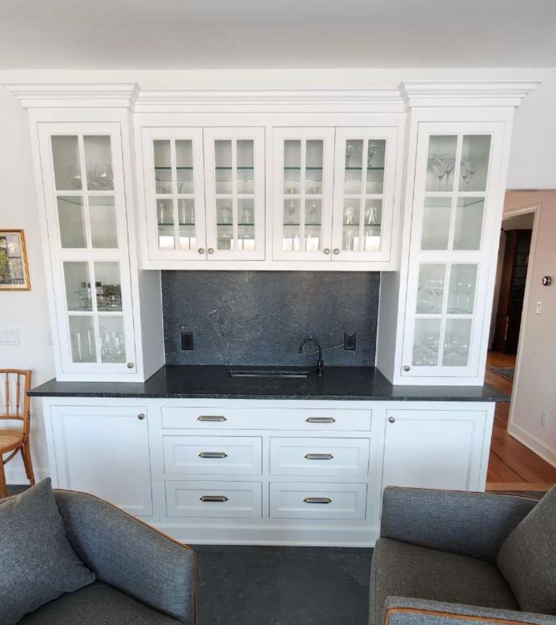 White cabinet with sink