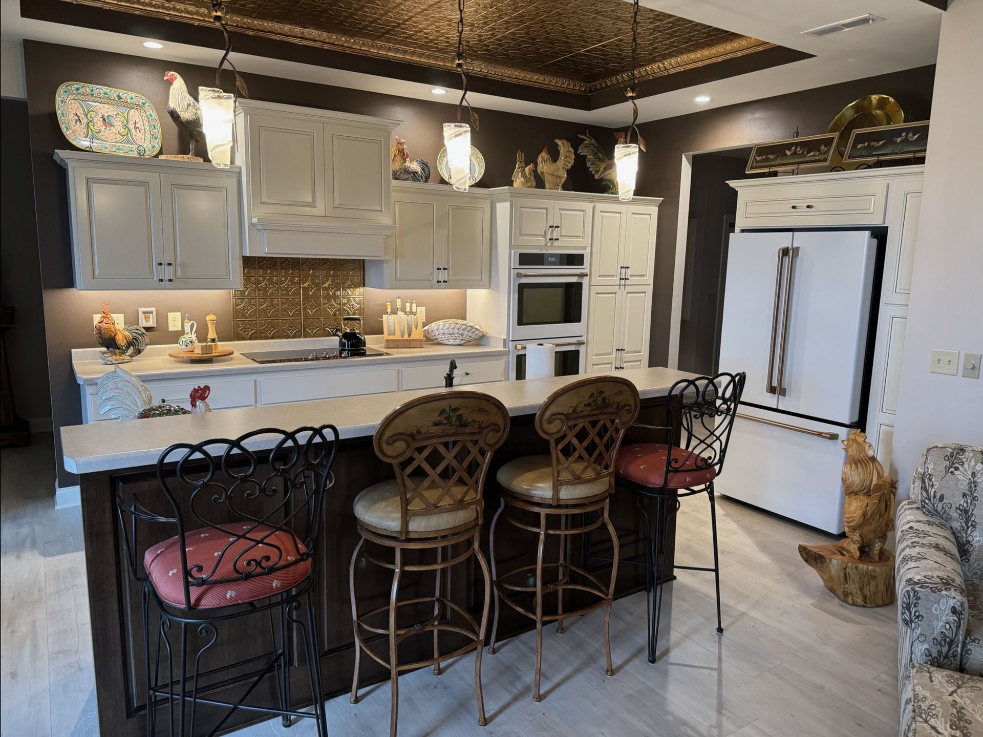 Custom-built kitchen cabinets