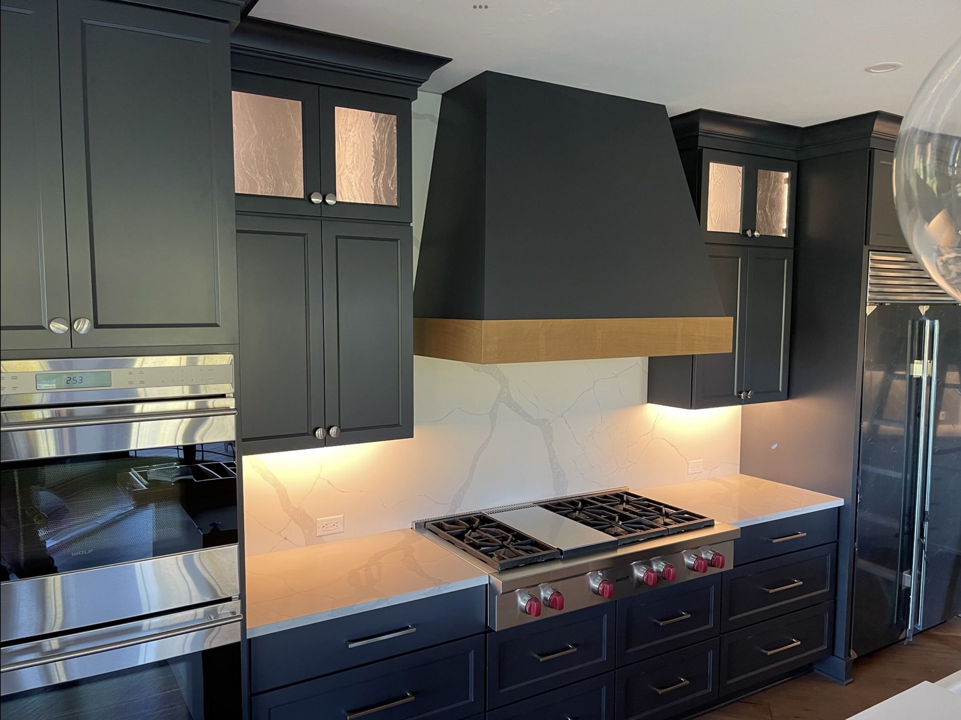 Dark gray cabinets