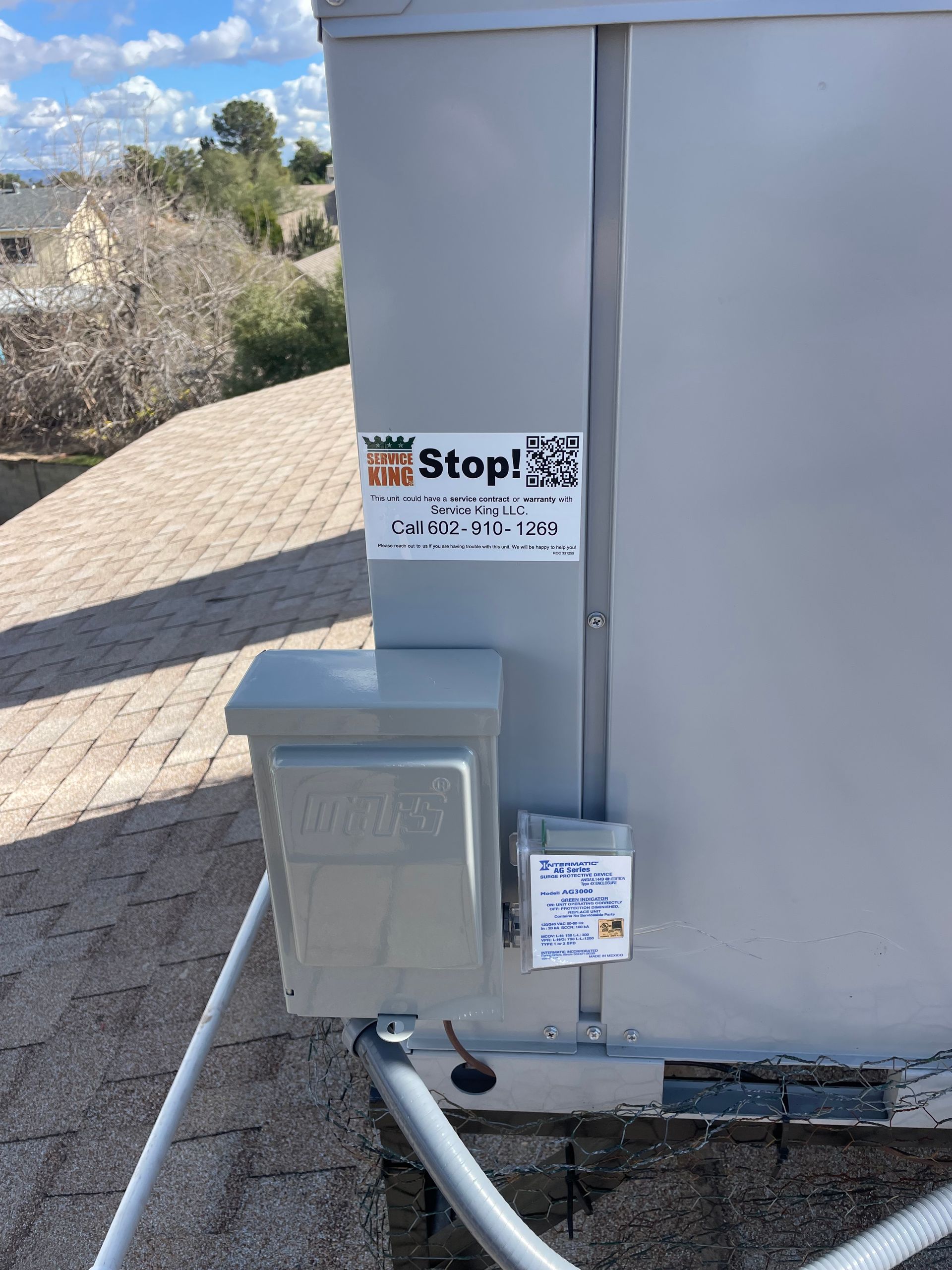 HVAC unit on a rooftop with a 