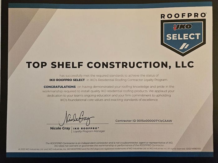 Top Shelf Const. LLC