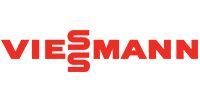 The logo for viesmann is red and white on a white background.