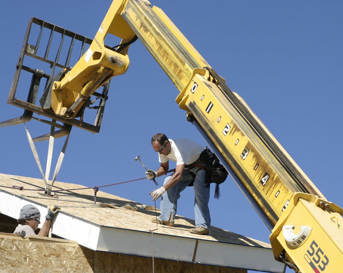Man working on roof