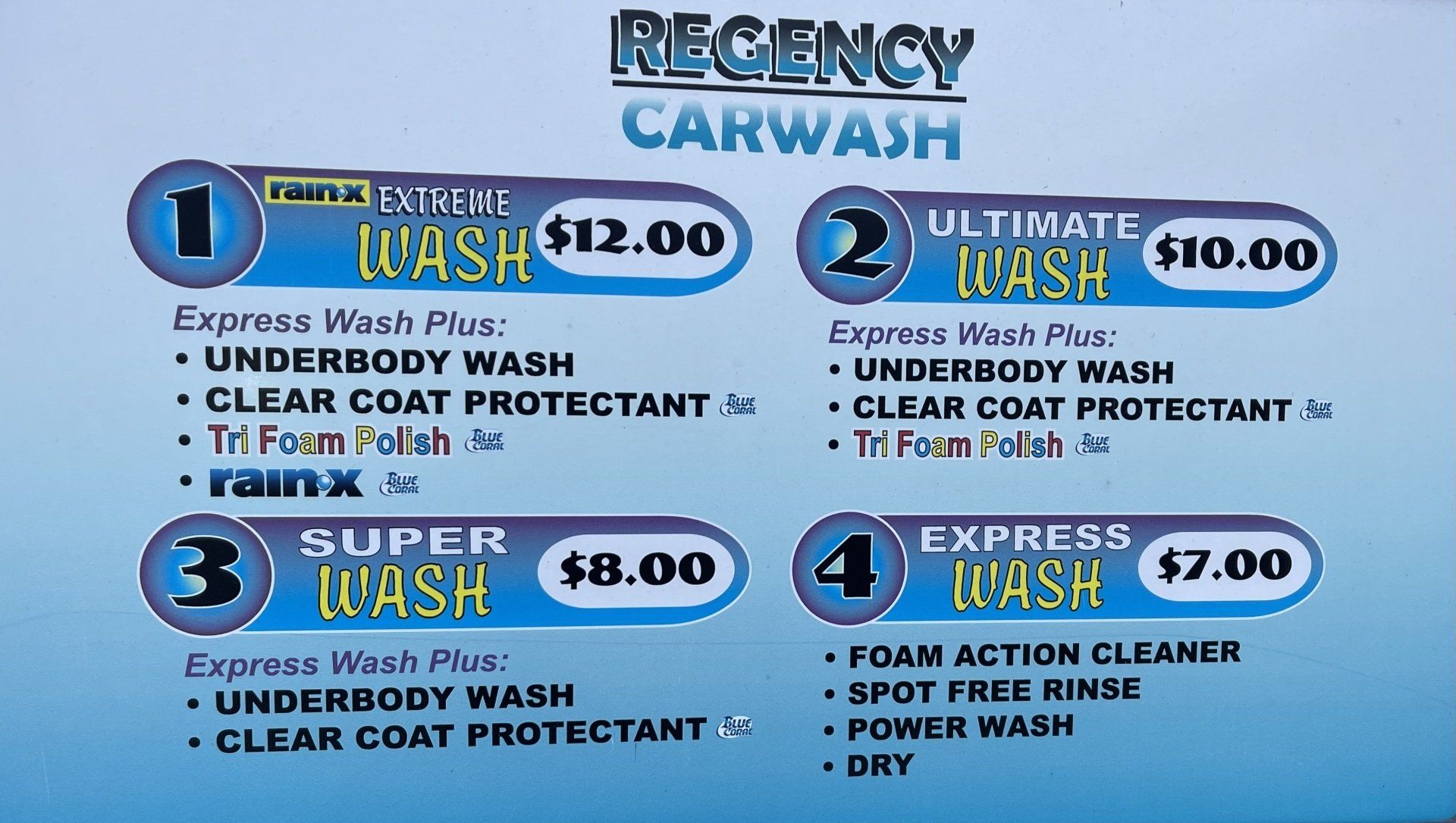 Car wash prices