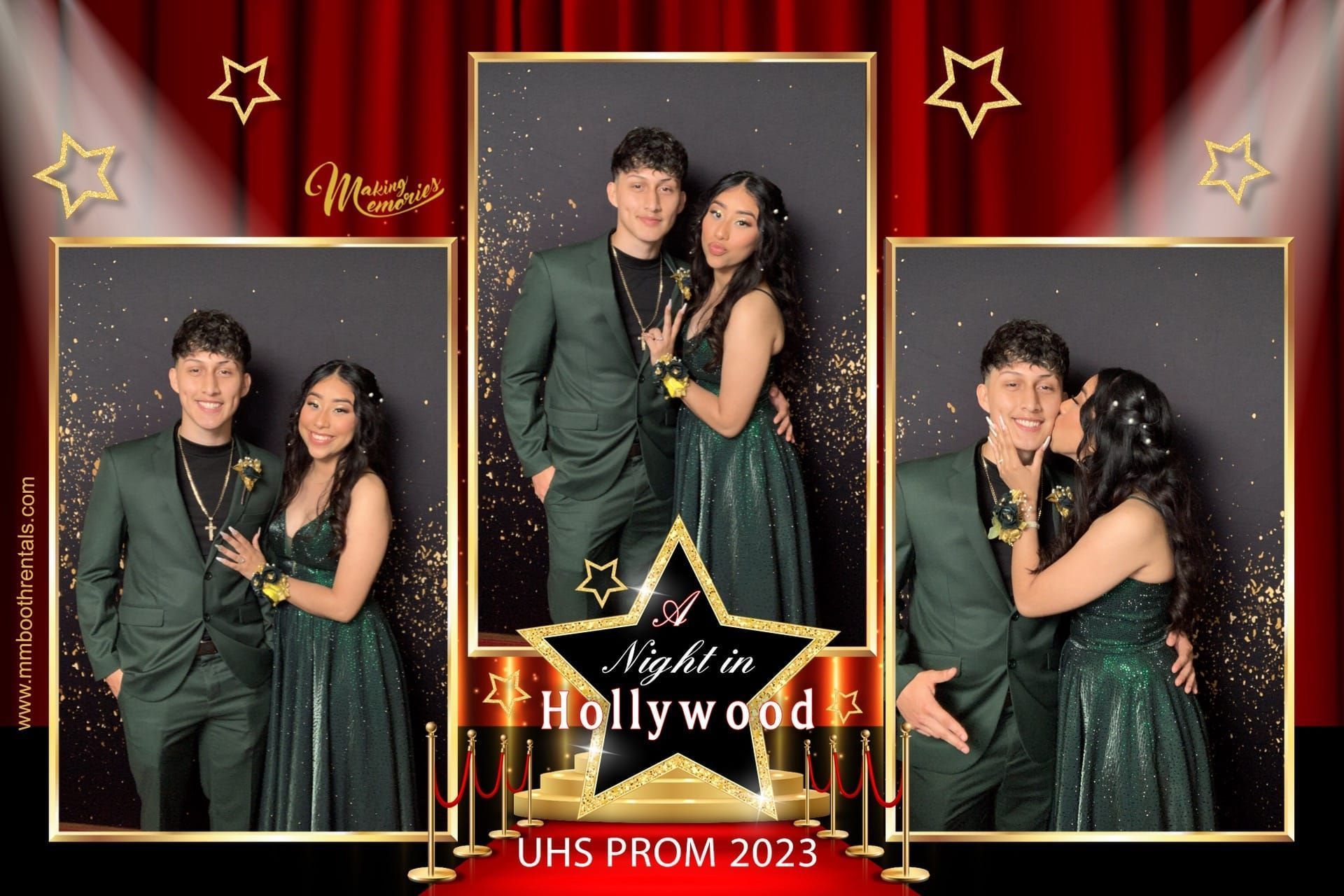 A man and a woman are posing for a picture at a prom.