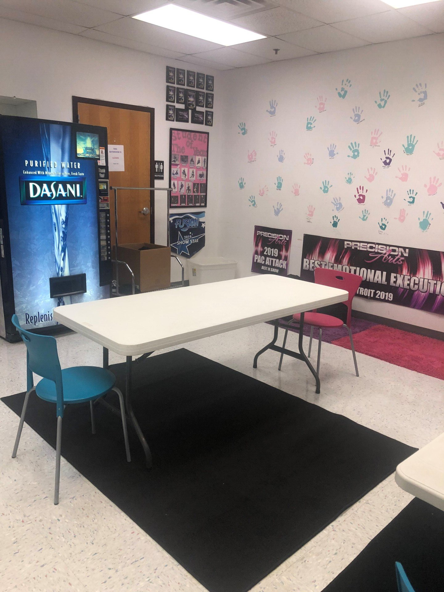 white top table in room