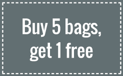 Buy 5 bags, get 1 free