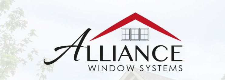 Alliance Window Systems logo with red roofline and black text on a white background