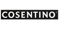 The Cosentino logo, featuring the company name in bold white sans-serif letters against a solid black rectangular background.