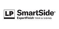 The black-and-white logo for LP SmartSide ExpertFinish Trim & Siding.