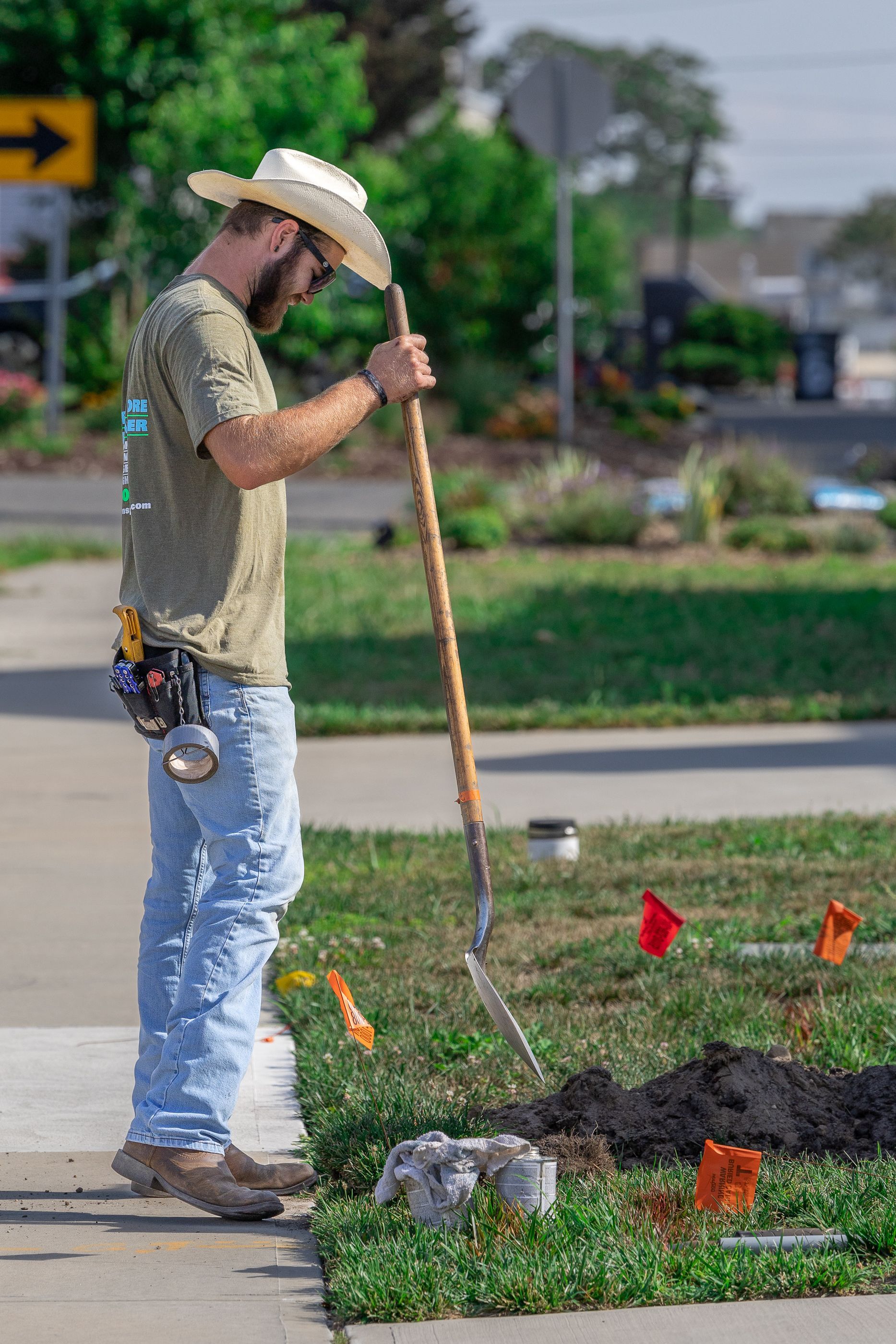 A man with a shovel