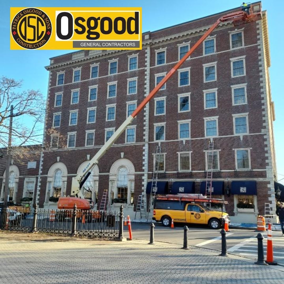 A large brick building with a sign that says Osgood.