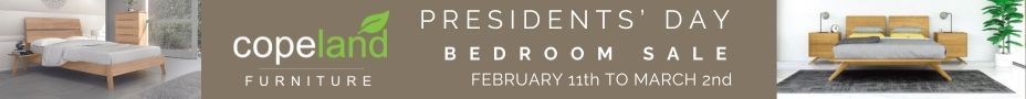Copeland Furniture Presidents' Day Bedroom Sale ad featuring bedroom furniture.
