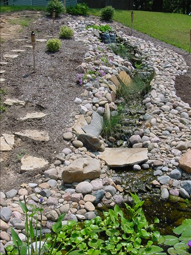 Landscaping with decorative stone