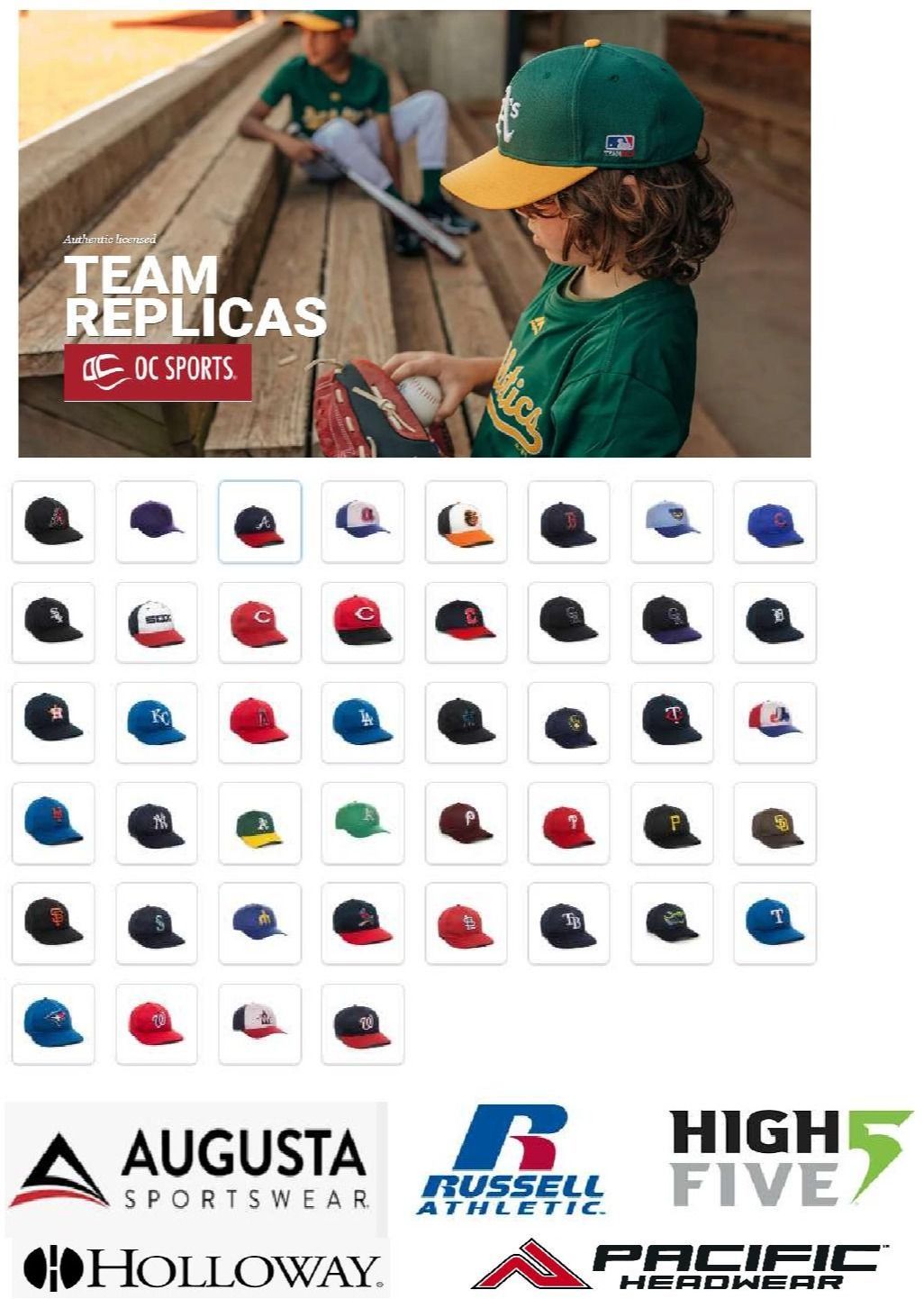 MLB replica hats