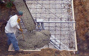Man mixing concrete
