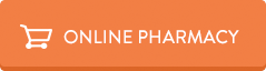 An orange button that says online pharmacy with a shopping cart icon.