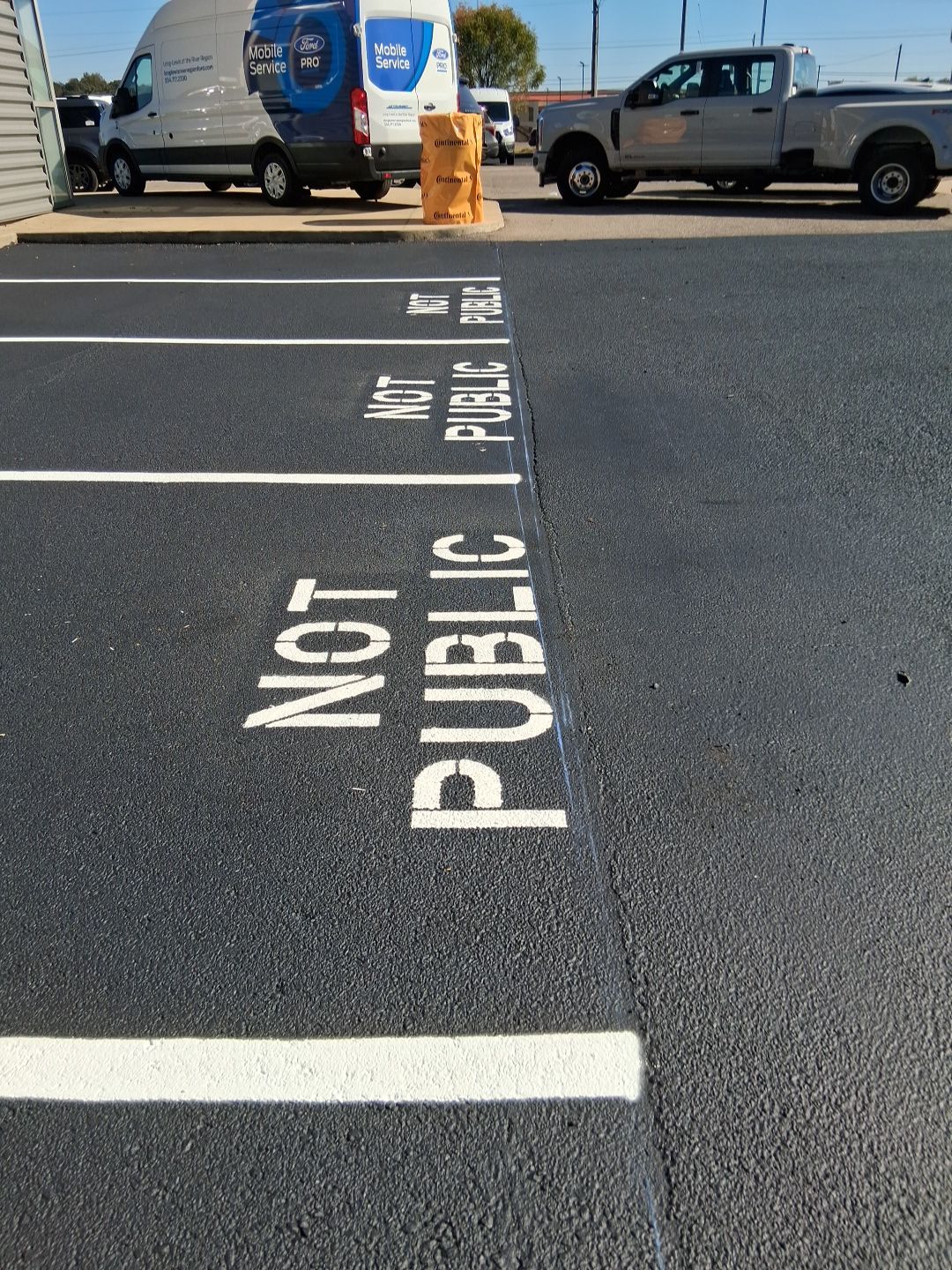 Parking space painted 