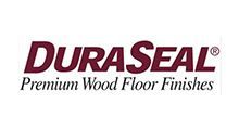 DuraSeal logo with maroon text and the tagline “Premium Wood Floor Finishes” on a white background