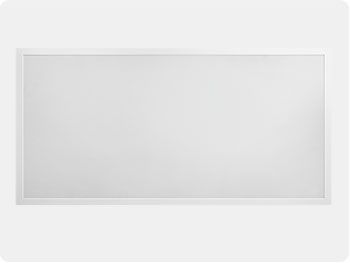 Blank light gray rectangular panel on a white background