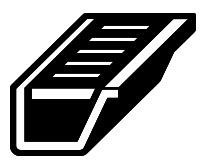 Black and white illustration of a drain with a grated top.