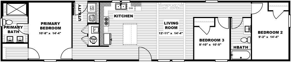 Black-and-white floor plan of a home with primary bedroom, bath, hallway, and walk-in closet.