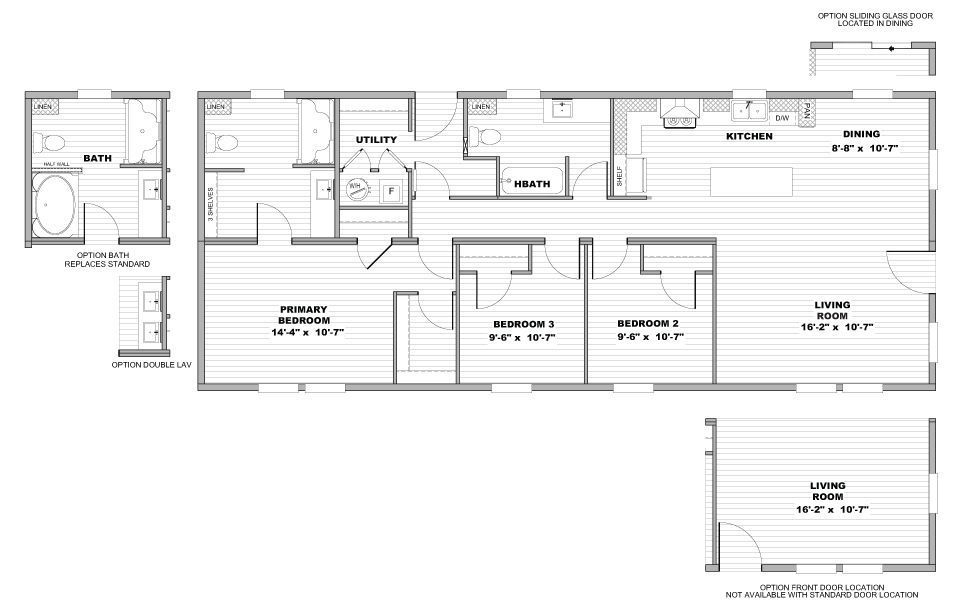 Black-and-white architectural floor plan with labeled rooms, hallways, and garage.