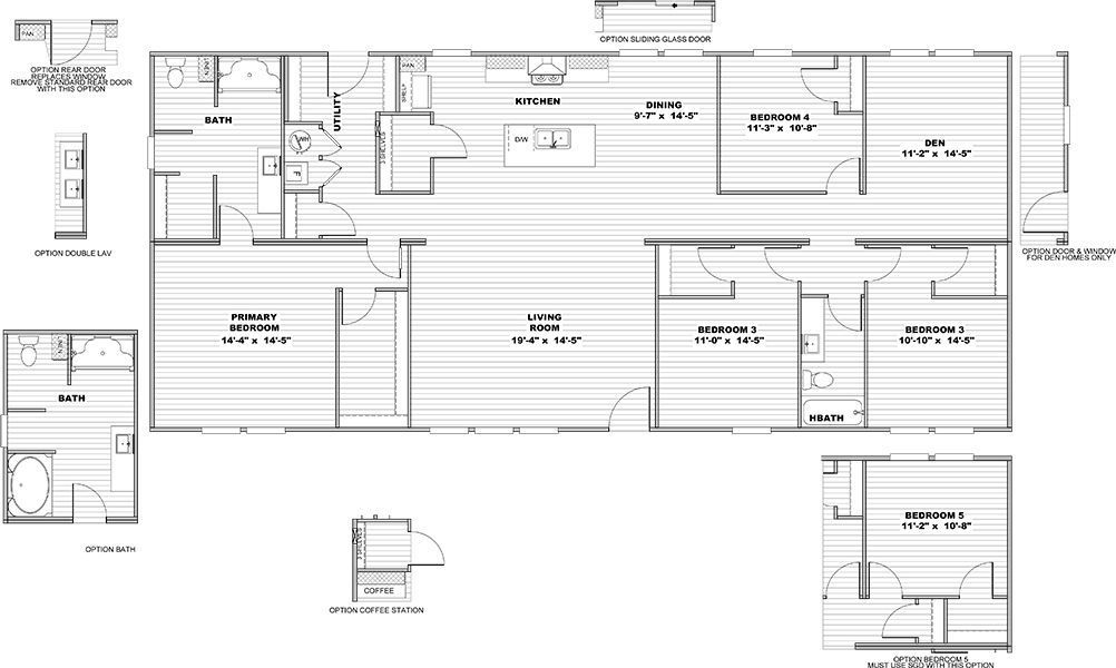 Architectural floor plan with room labels, walls, and fixtures in black and white.