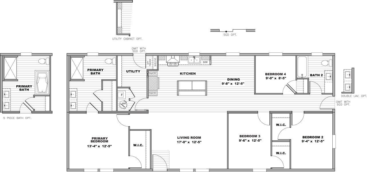 Black-and-white architectural floor plan of a house with labeled rooms and furniture layouts.