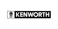 Kenworth logo with a badge icon and white text on a black rectangle.
