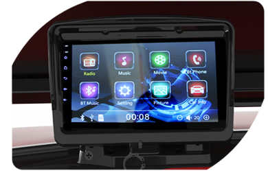 A car stereo with a screen that says ' 00 : 08 ' on it