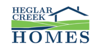 Heclar Creek Homes logo with blue text and a green roof and hillside graphic