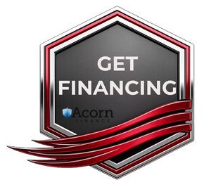 Black and red finance badge with “GET FINANCING” and Acorn Finance logo